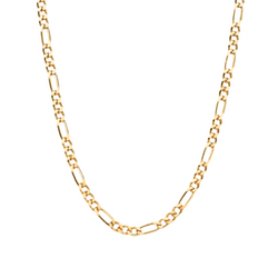 Goldkette 14 Karat Figaro- Flat Curb - Diamant Schliff