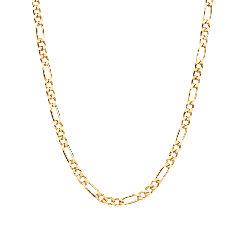 Goldkette 14 Karat Figaro- Flat Curb - Diamant Schliff