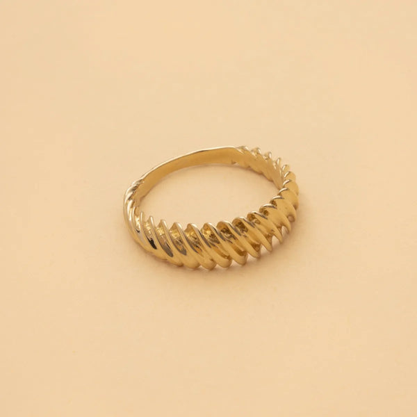 Goldring 14 Karat - Geriffelt